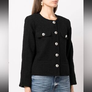 Derek Lam Black Tweed Jacket wool blend